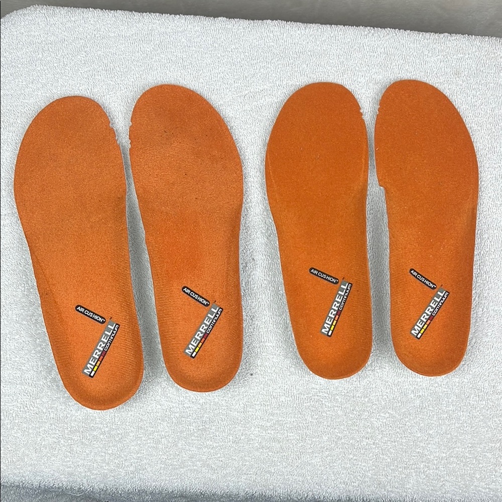 Lot Of 2 Replacement MERRELL Air Cushion Insoles Orange Mens 11 new